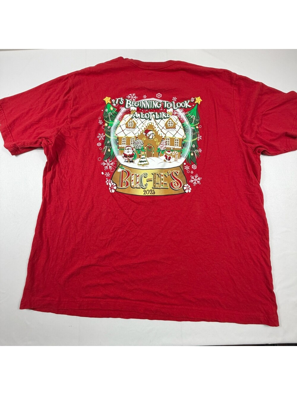 Buc-ee's Red Christmas 2023 Graphic T-Shirt 3X Cotton